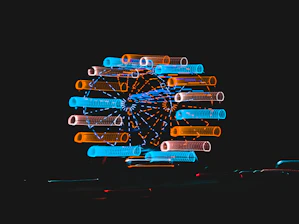 blue red and yellow lights