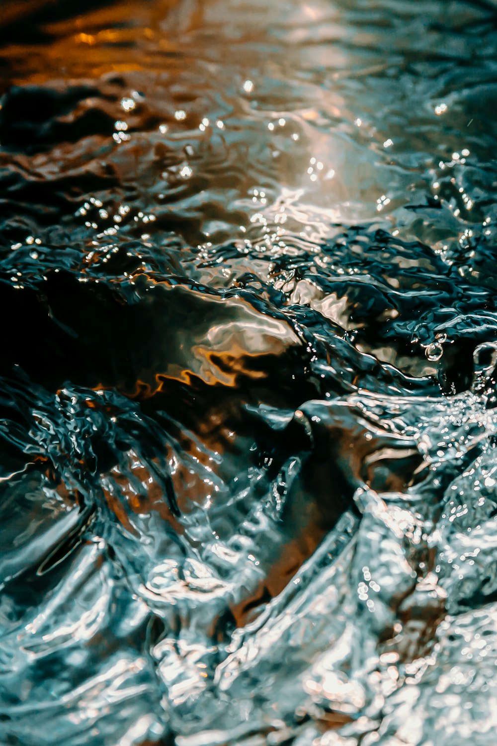 water splash in close up photography