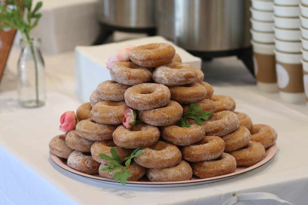 brown cookies on white ceramic plate