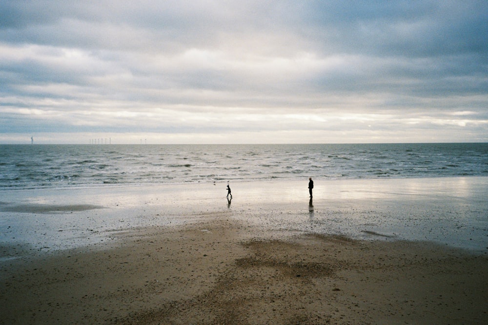 2 people walking on beach during daytime