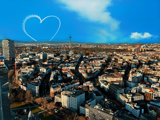 aerial view of city buildings during daytime in Frankfurt Germany