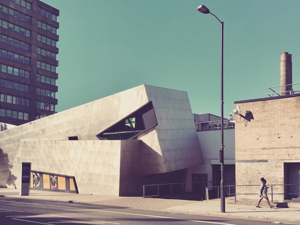 white and blue concrete building