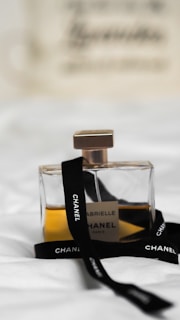 black and gold perfume bottle