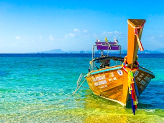 brown boat on body of water during daytime