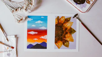 yellow and brown flower painting