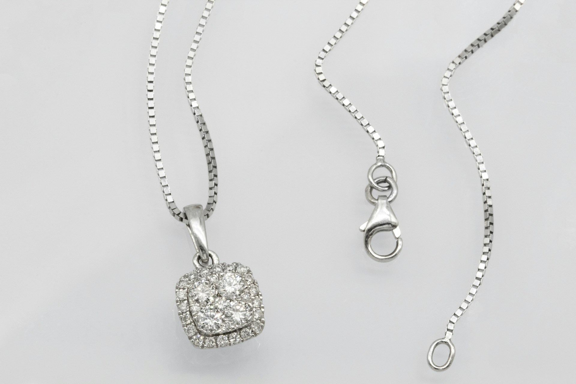 silver necklace with heart pendant