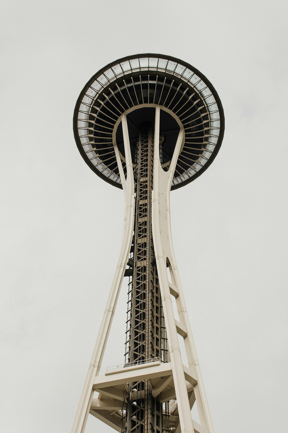 low angle photography of space needle