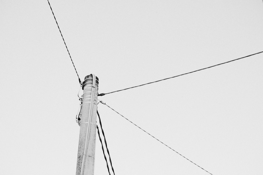 low angle view of electric post