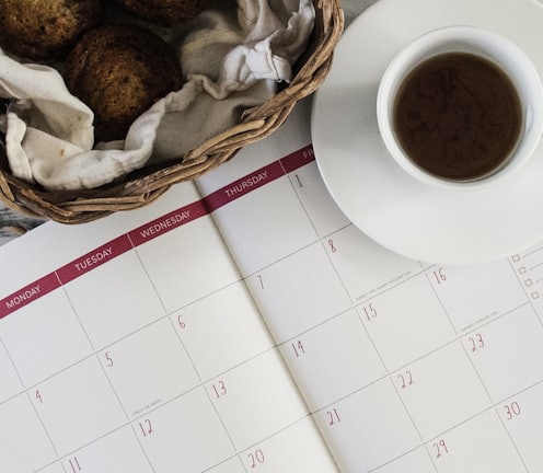 brown wicker basket on white table