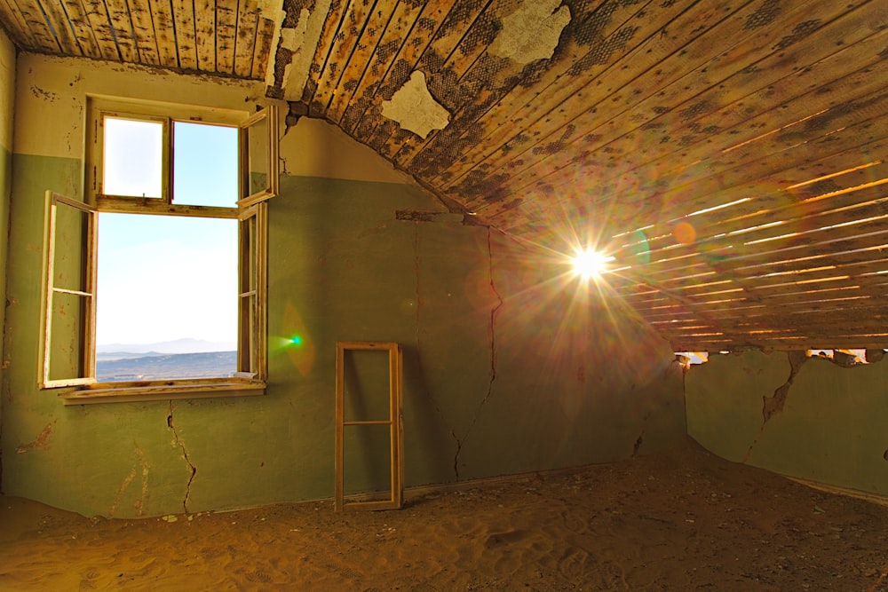 white wooden framed glass window