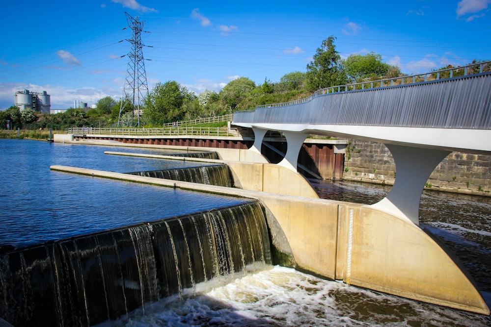 water fountain near green trees under blue sky during daytime