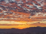 A vibrant sunset over the mountains.