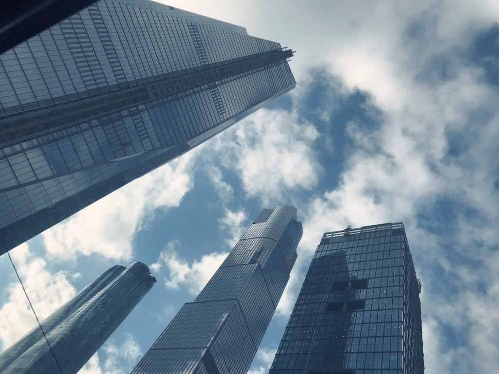 low angle photography of high rise building