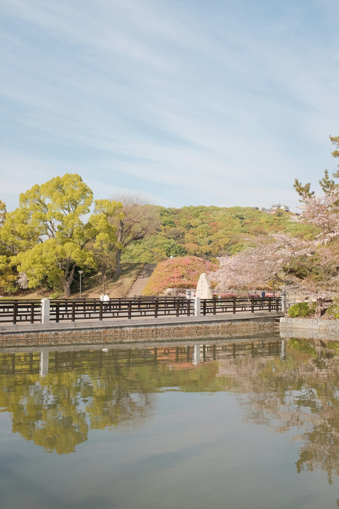 white wooden bridge over river