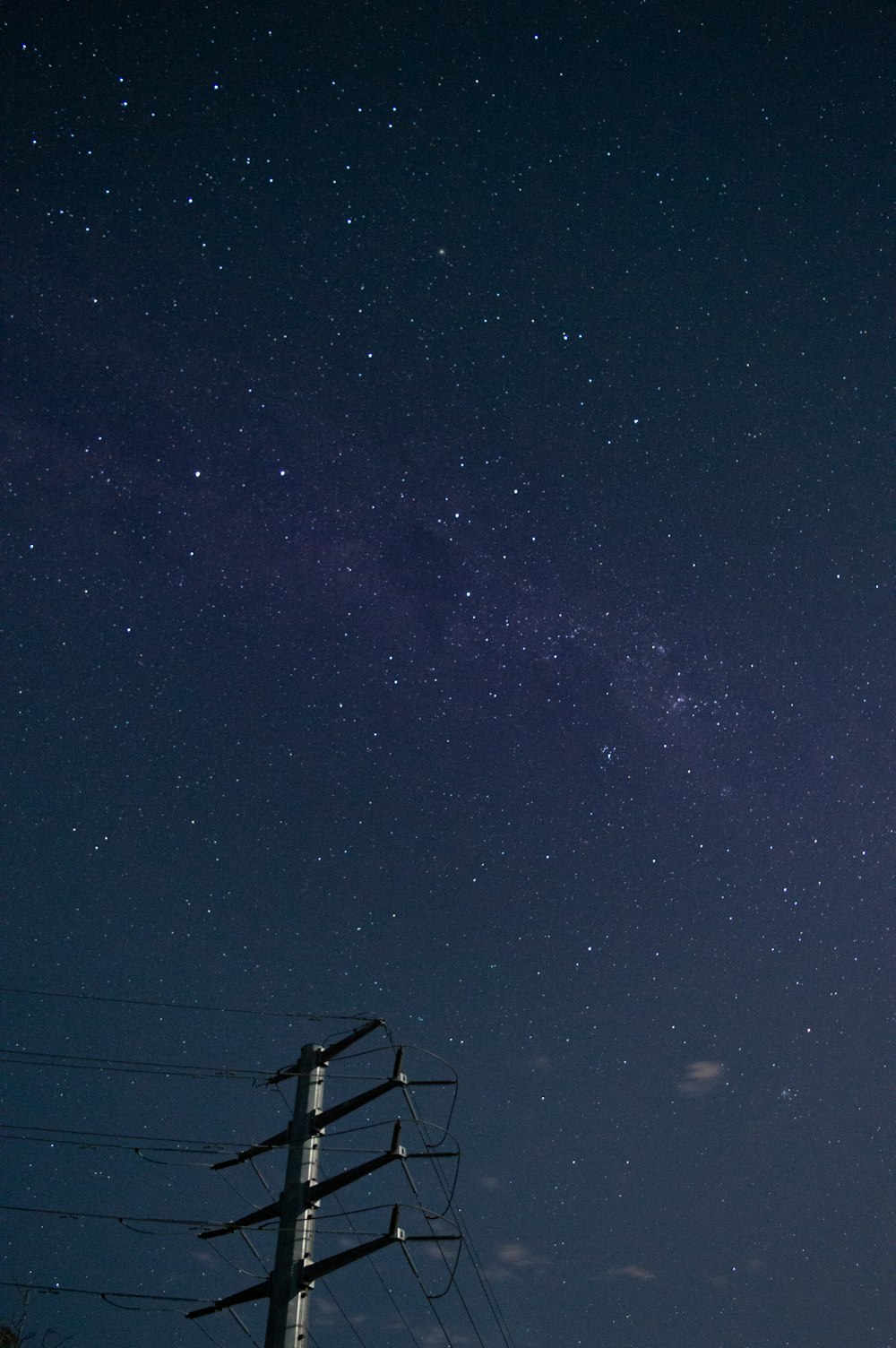 black and white starry night