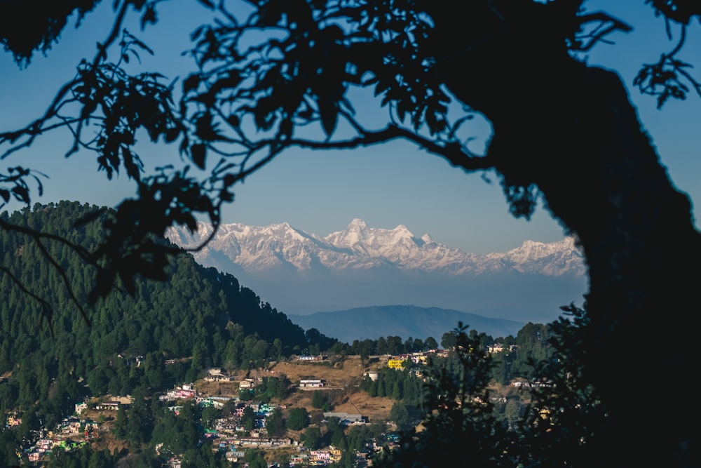 city with high rise buildings near mountain under blue sky during daytime