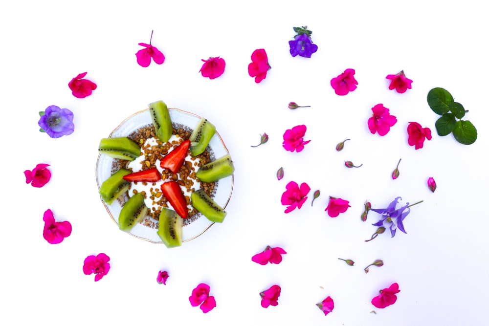 pink and green flower petals