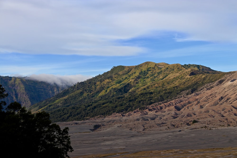 a view of a mountain range from a distance