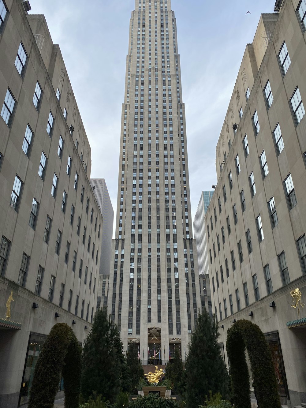 Edificio de gran altura blanco y azul