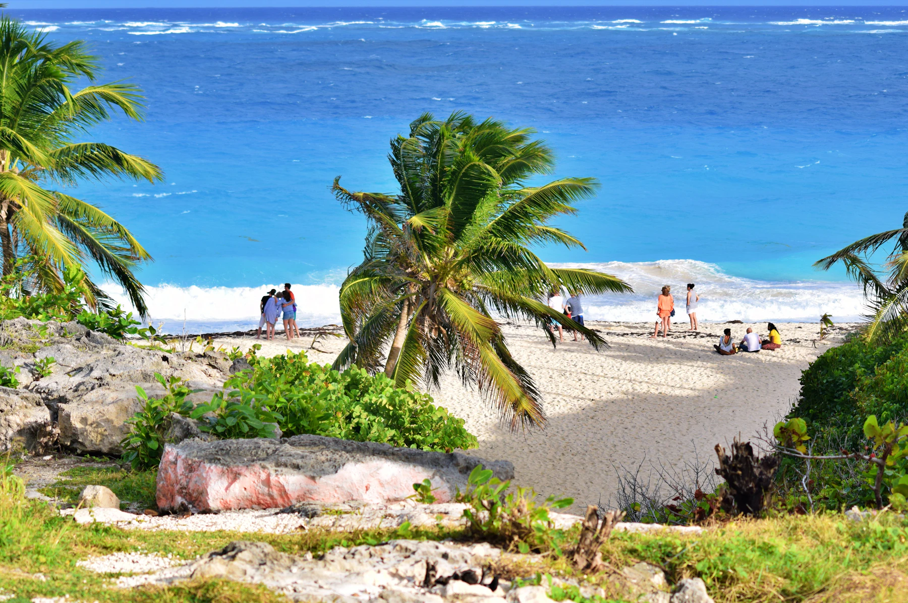 People spending the day together on a beach