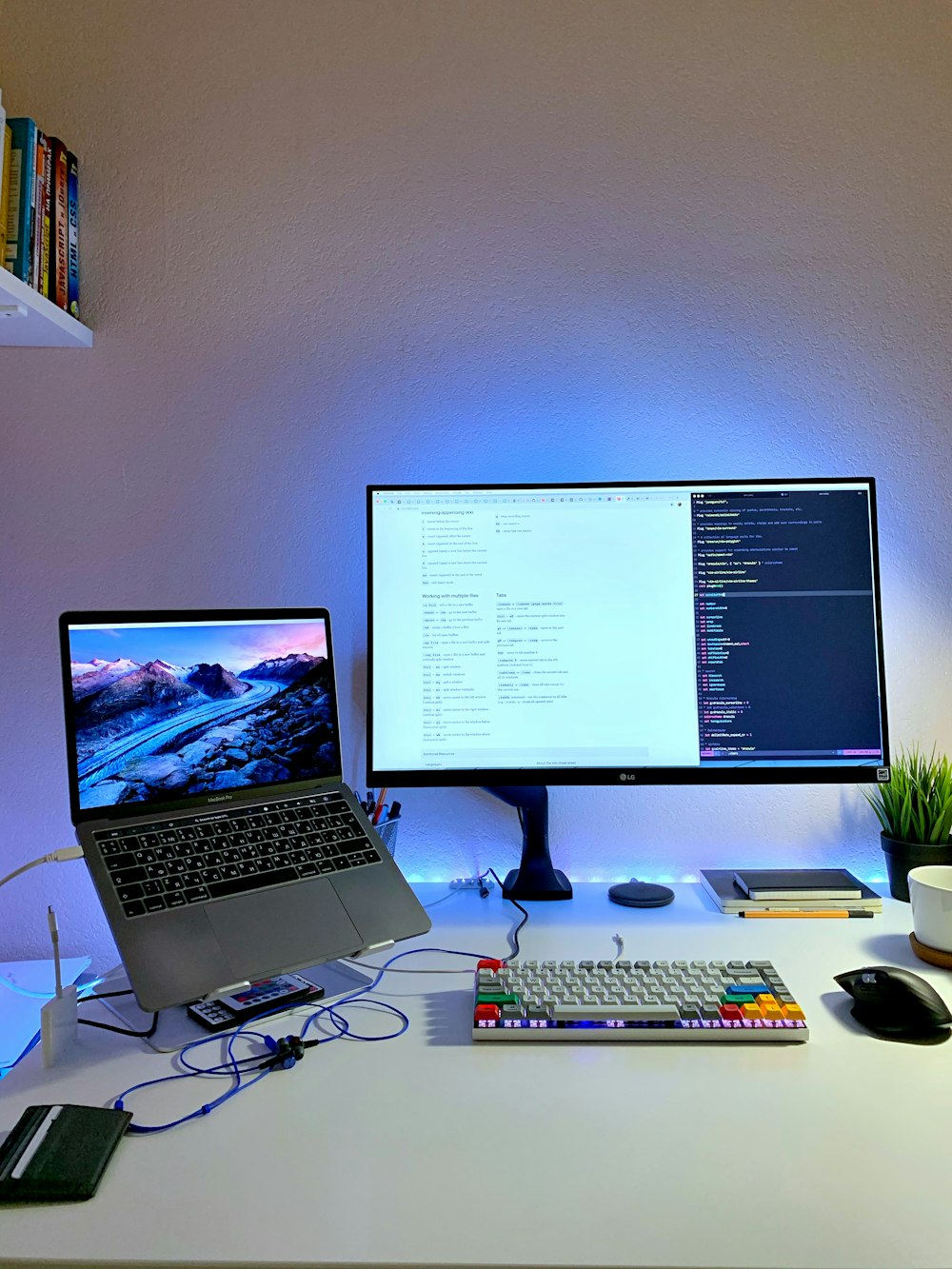 black flat screen computer monitor turned on beside black computer keyboard and black computer mouse