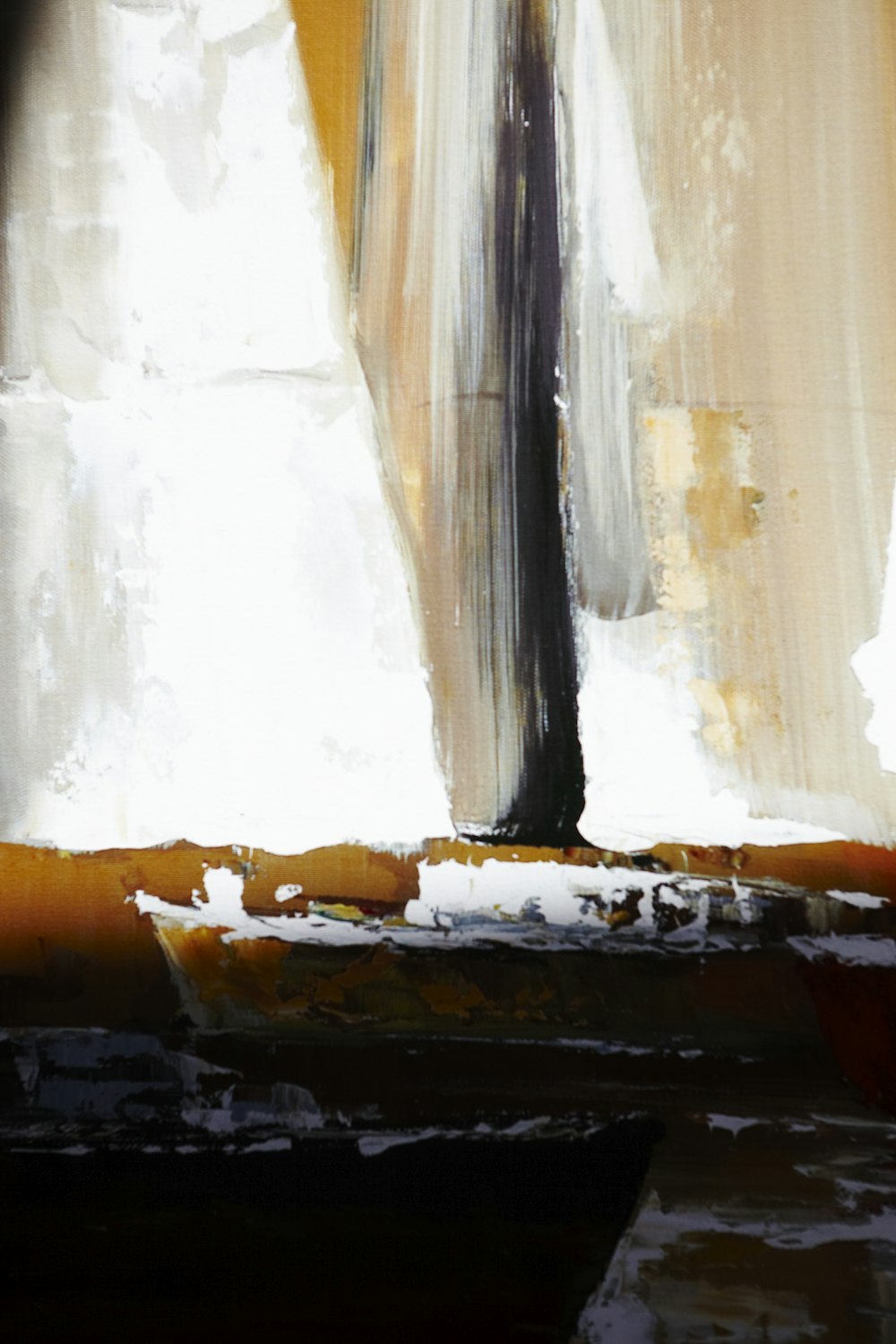 Pintura abstracta blanca y marrón