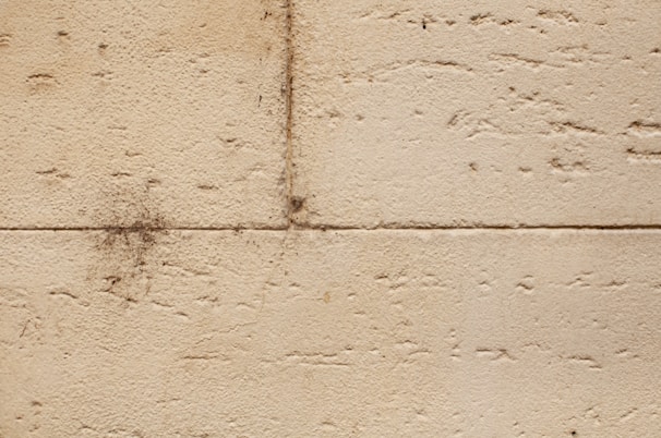Close-up of water jets removing grime from a brick wall, highlighting detailed cleaning work.