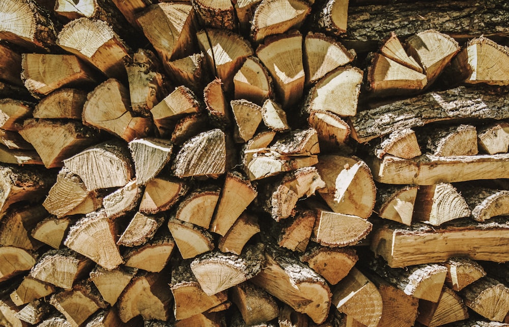 brown and black firewood stack