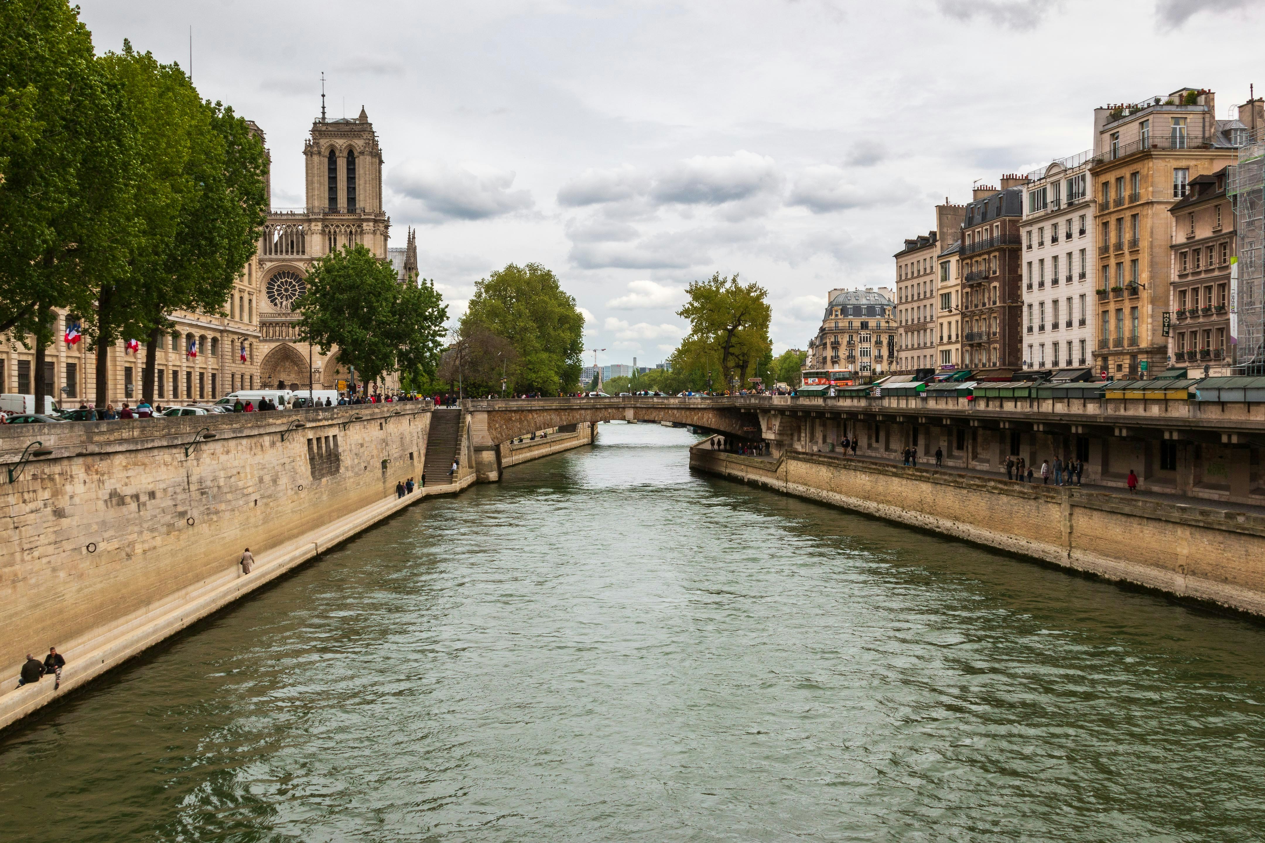 brown concrete bridge over river