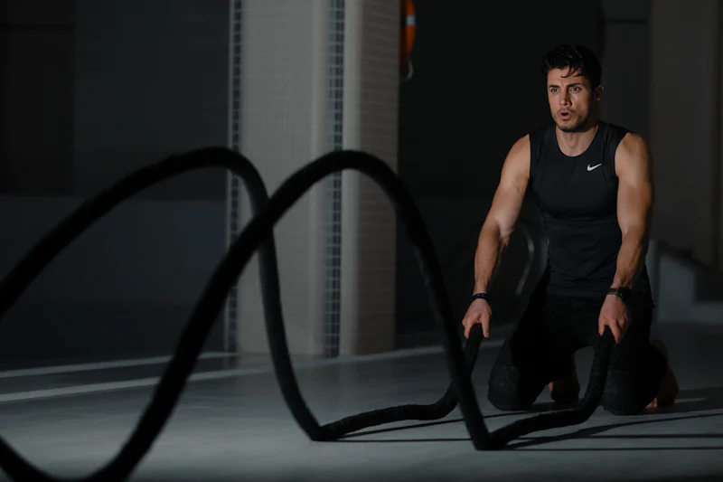 Athlete resting between sets