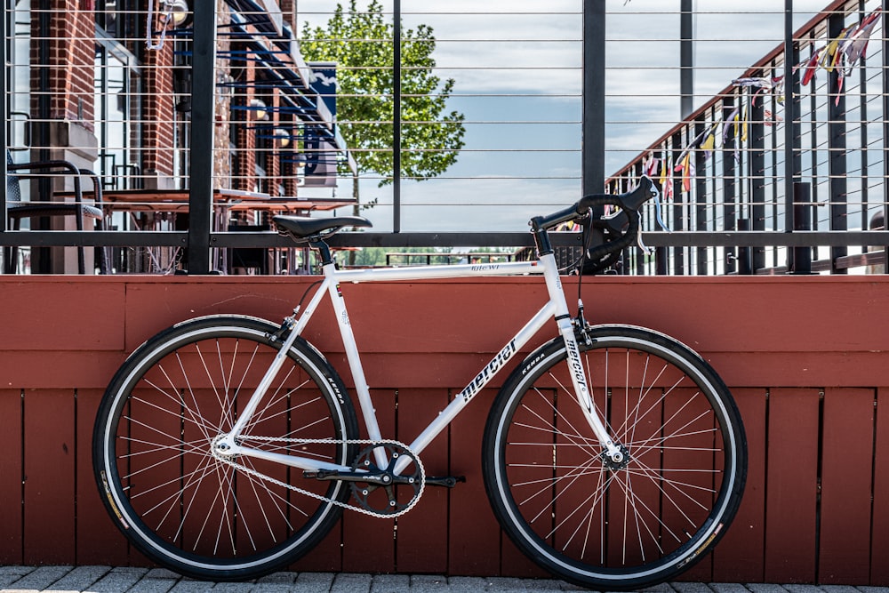 black and white road bike