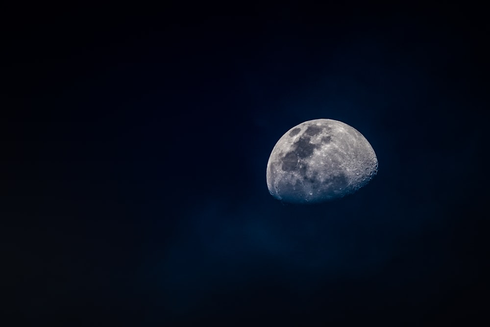 full moon in dark night sky