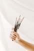 person holding paint brush and brush