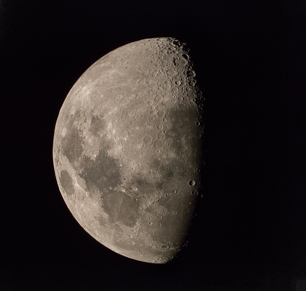 full moon in black background