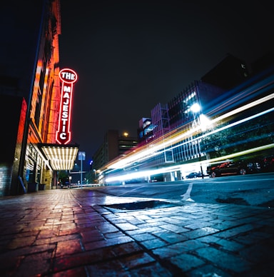 time lapse photography of city lights during night time