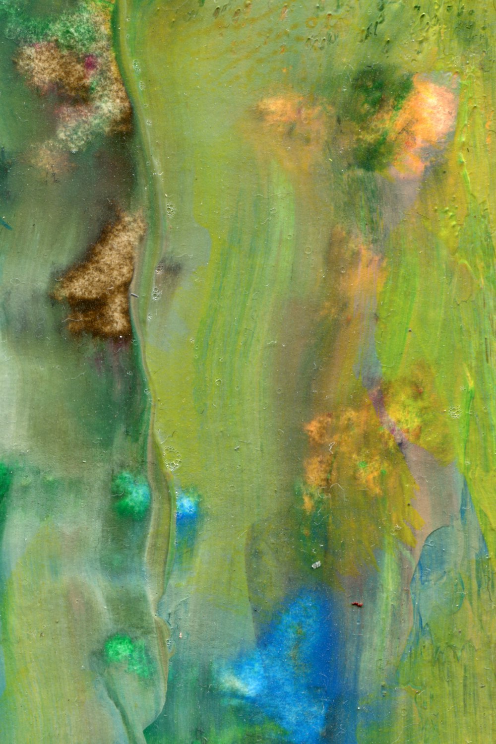 green brown and blue abstract painting