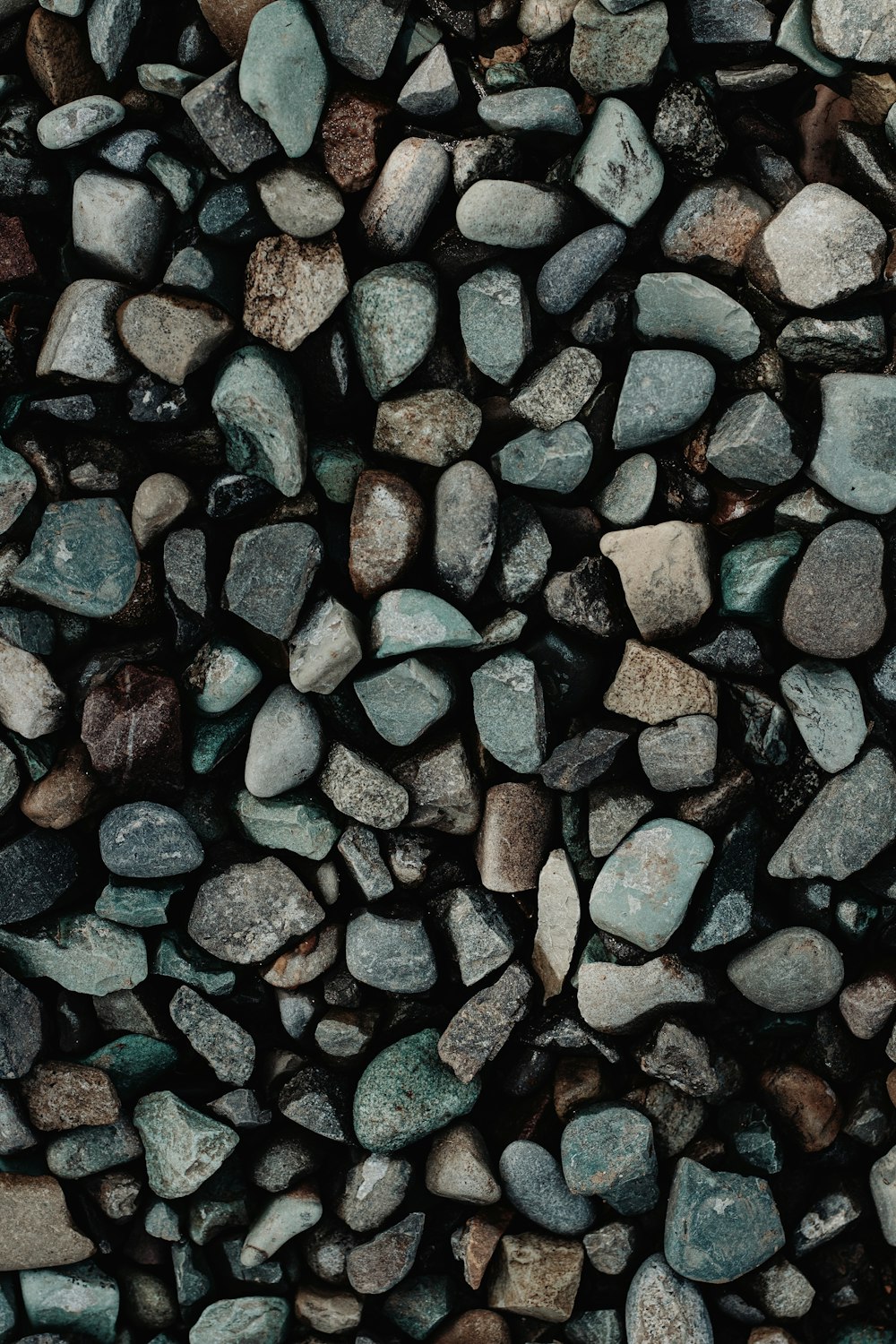 brown and black stones on red surface