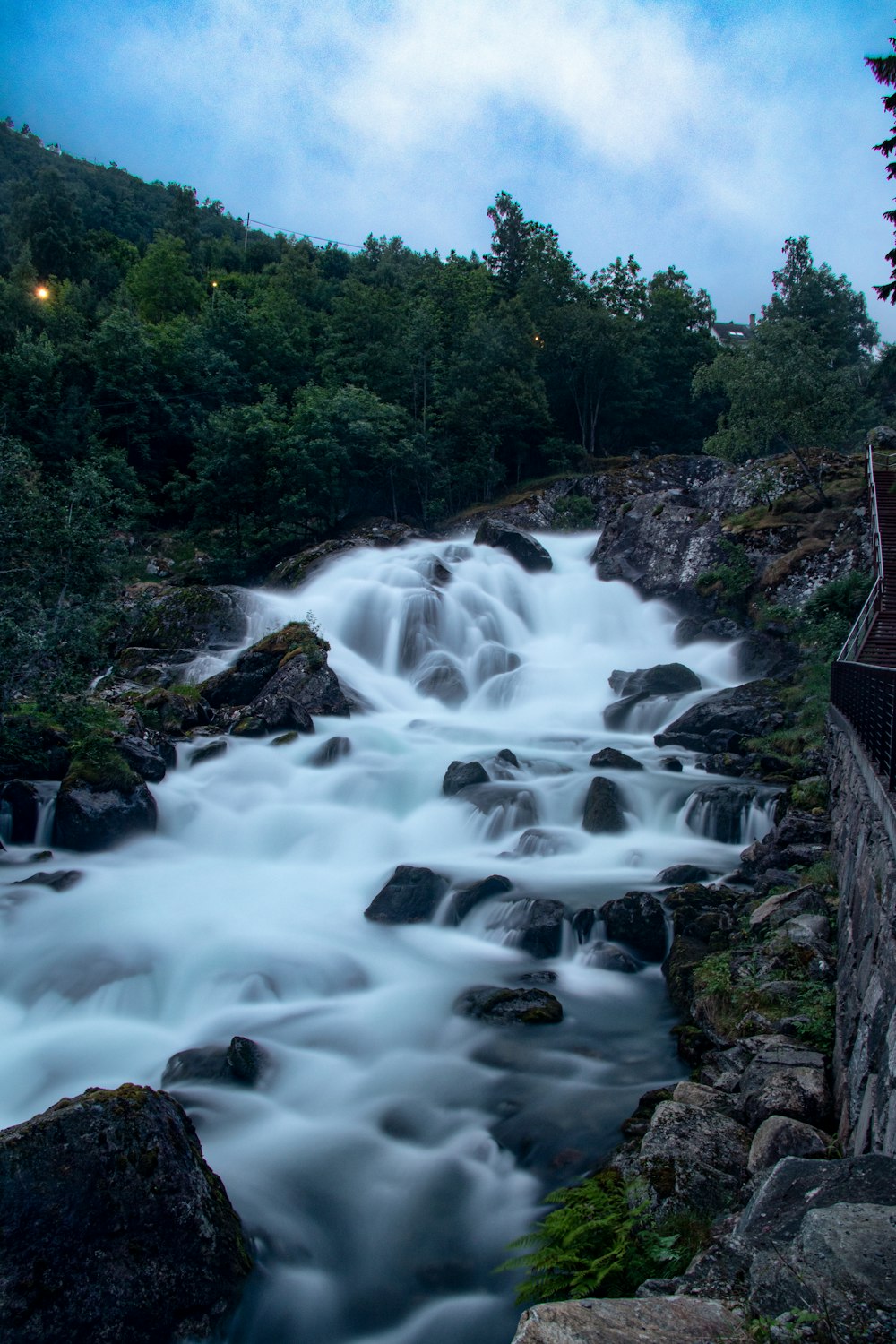 time lapse photography of river