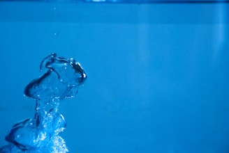 water splash in blue water