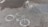A wet road surface displays white painted markings, including a bicycle symbol and an icon representing an adult holding a child's hand. The dark patches of moisture create a slight contrast with the gray asphalt, highlighting the road symbols clearly.
