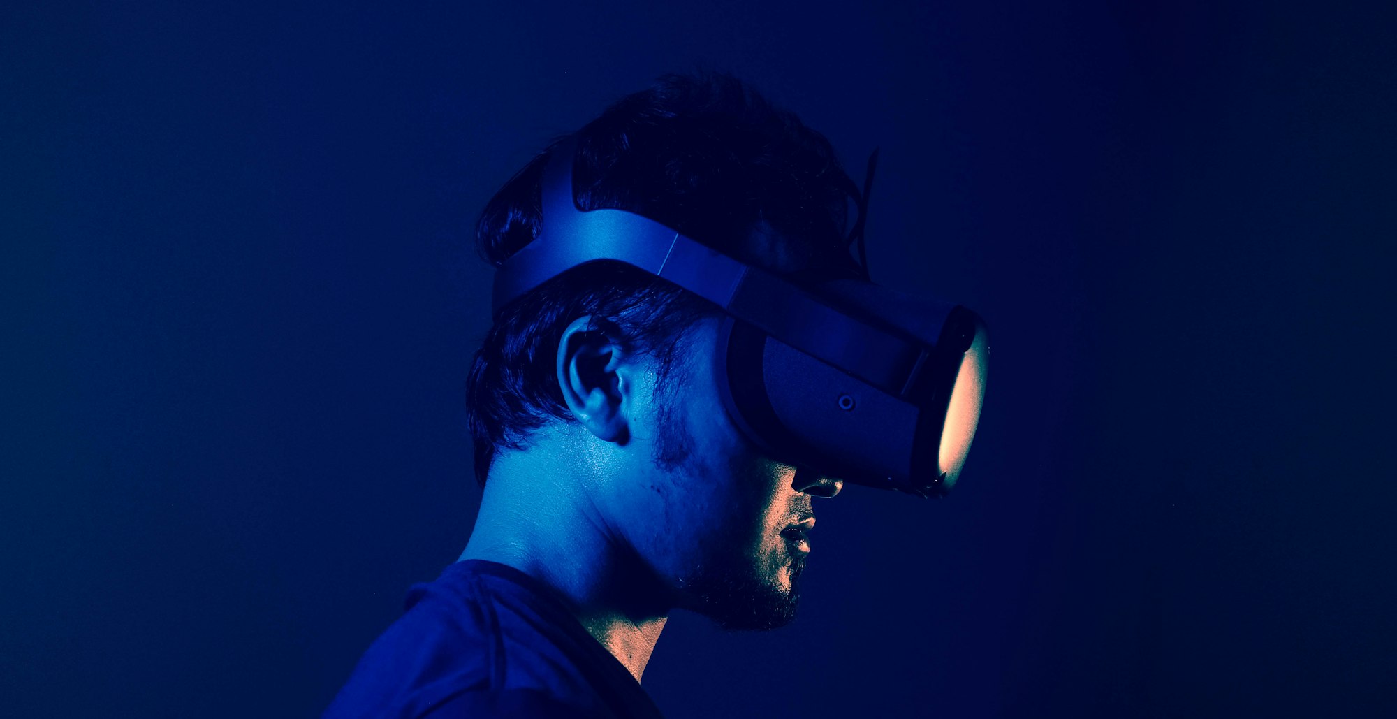 Man with VR headset