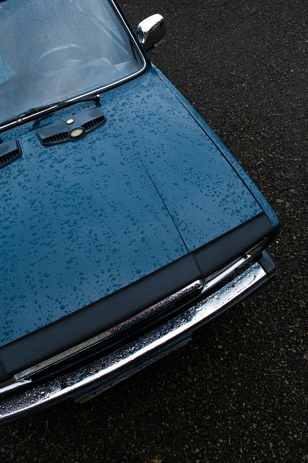 blue and black car door