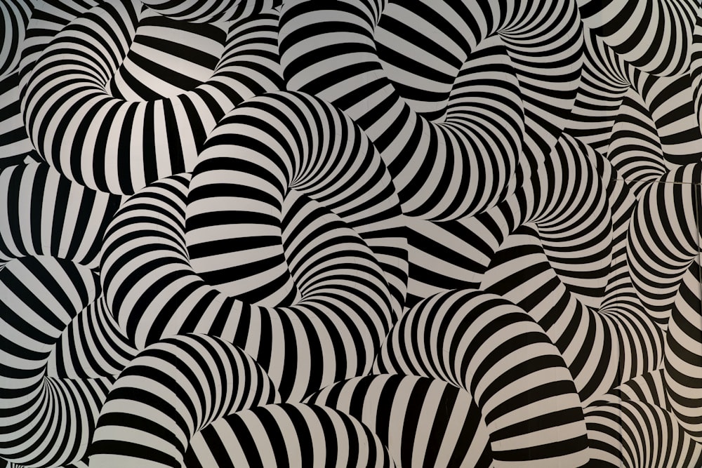 black and white striped textile