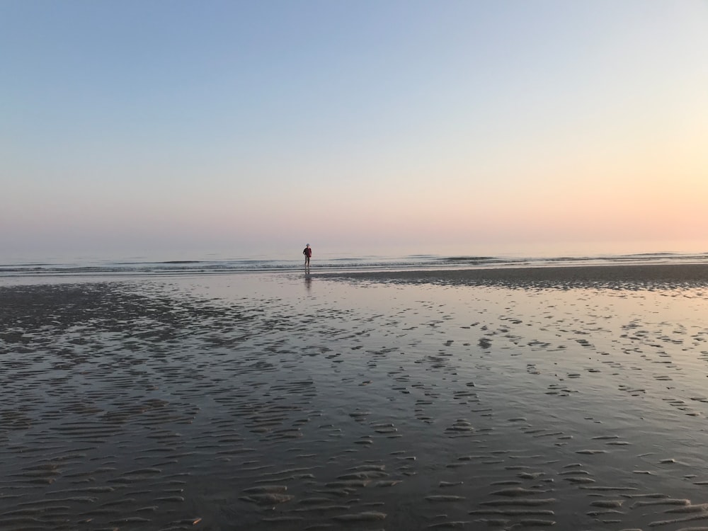person standing on beach during daytime