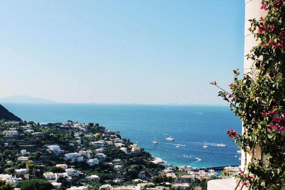 a view of the ocean from a balcony