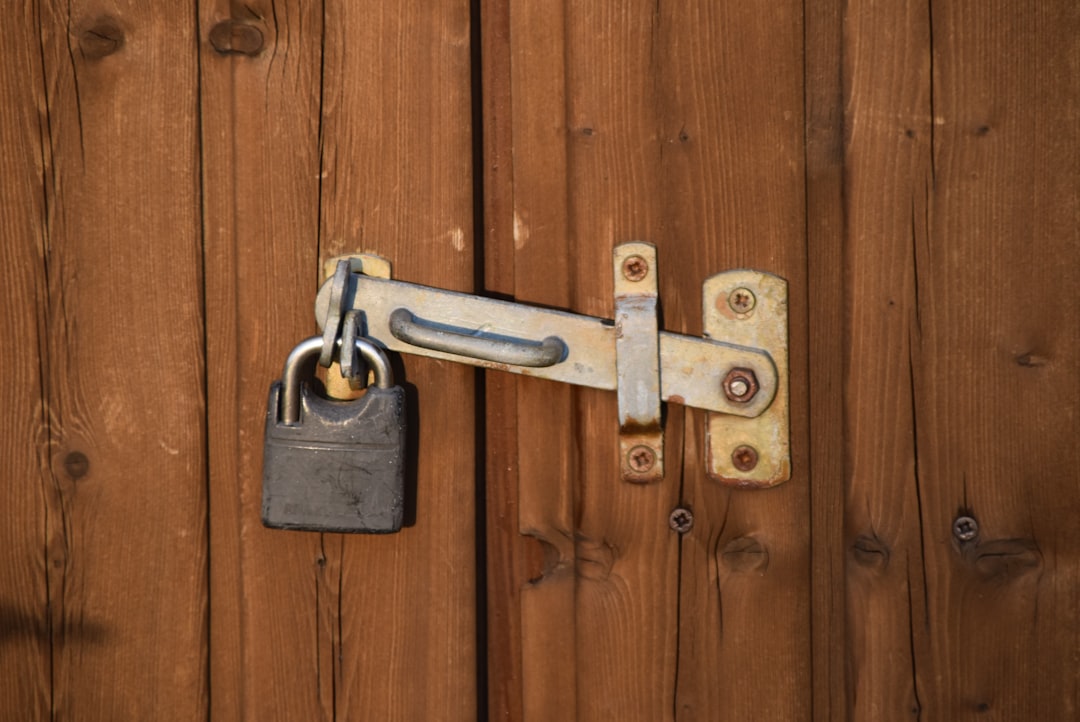brown padlock on brown wooden door