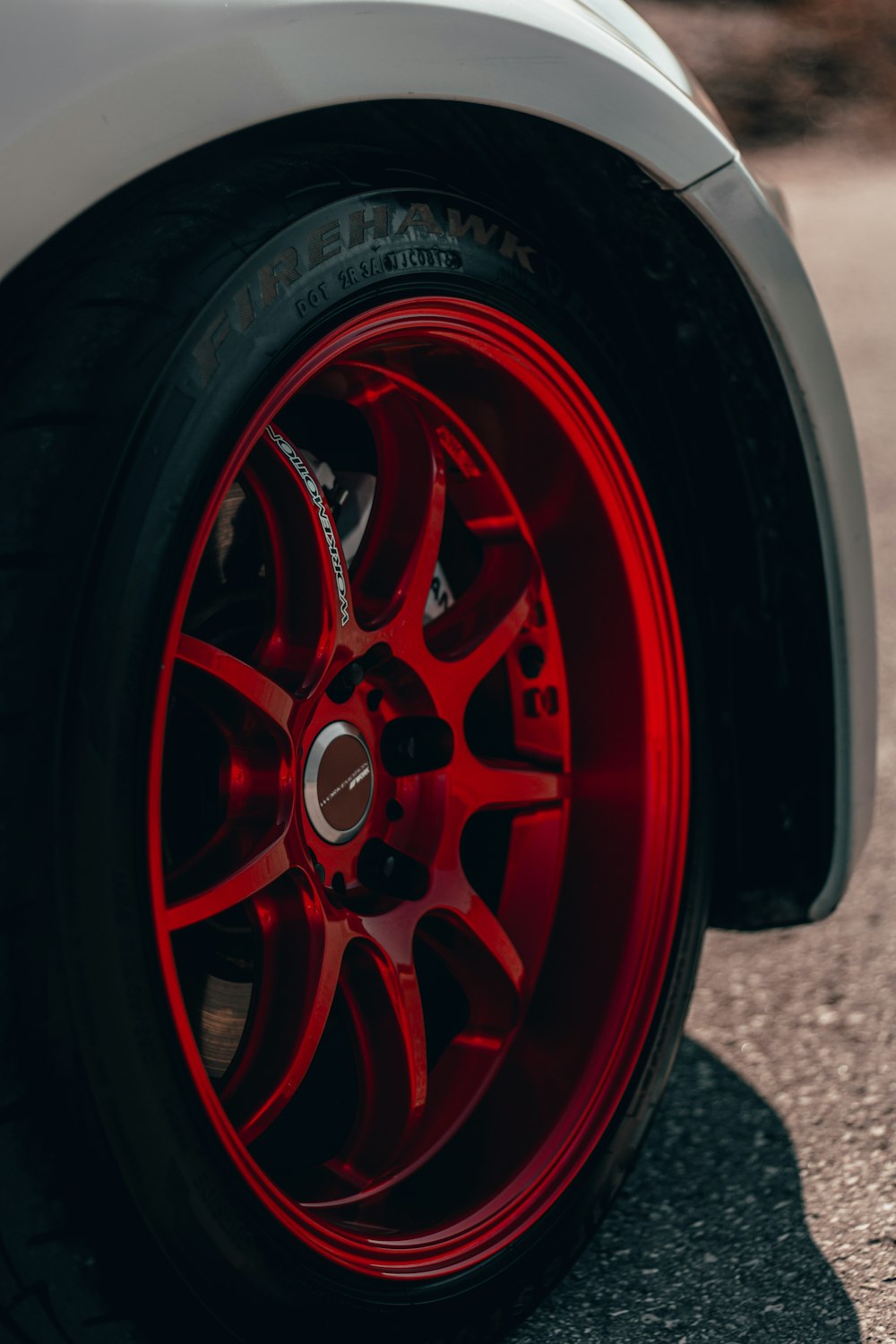 red and black car wheel