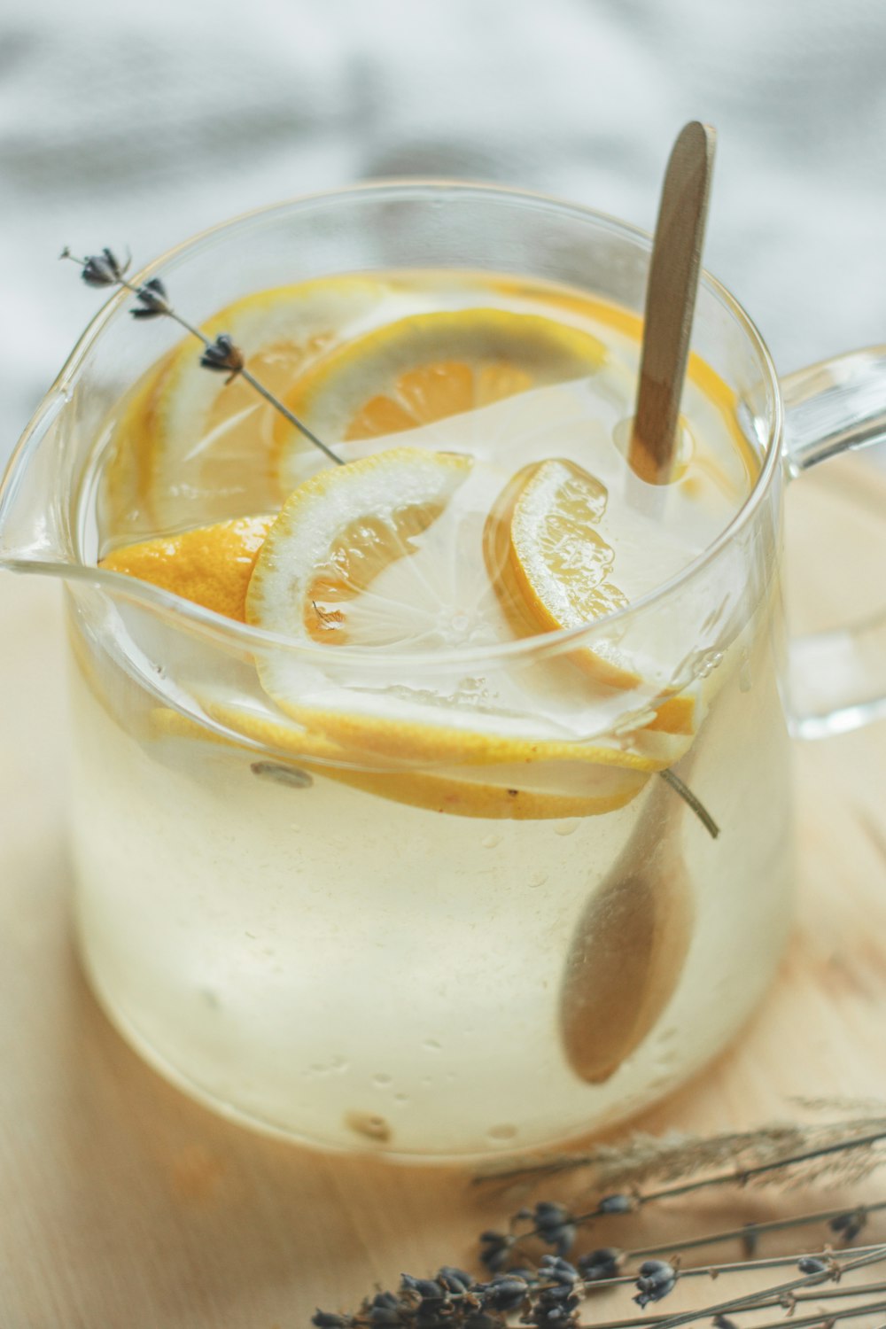 clear drinking glass with lemon juice