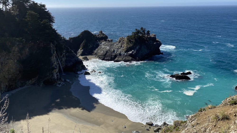 aerial view of beach during daytime