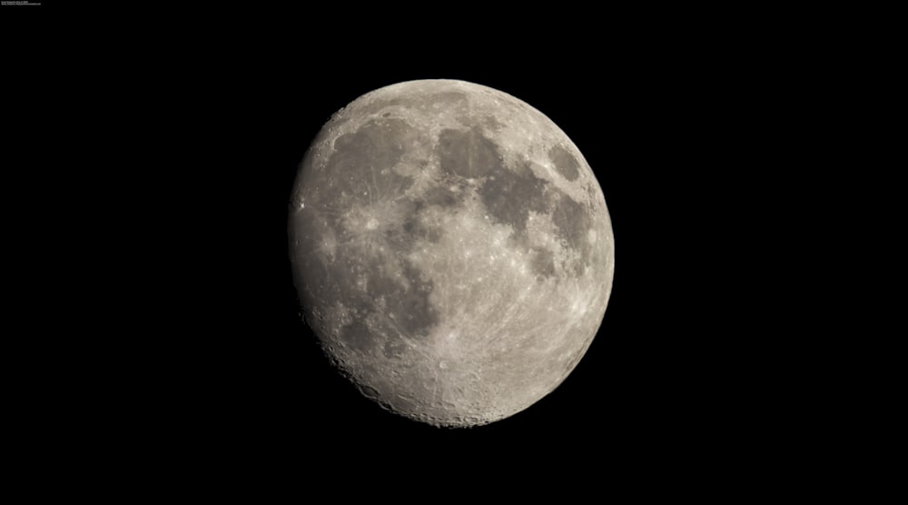 full moon in black background